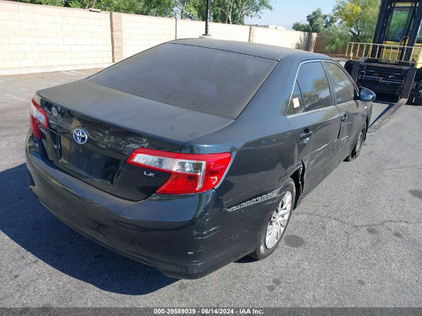 2012 Toyota Camry Hybrid Le VIN: 4T1BD1FK3CU028735 Lot: 39589039