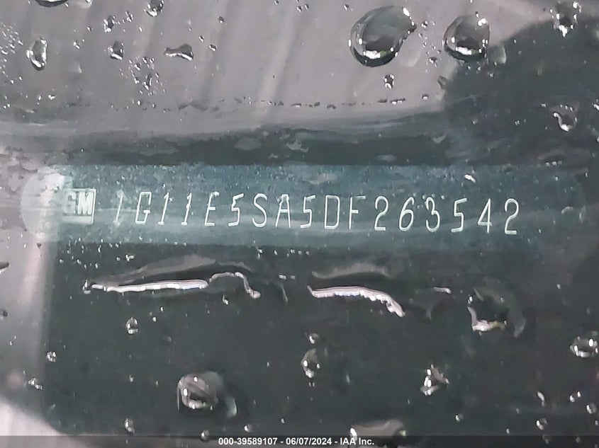 2013 Chevrolet Malibu 2Lt VIN: 1G11E5SA5DF263542 Lot: 39589107