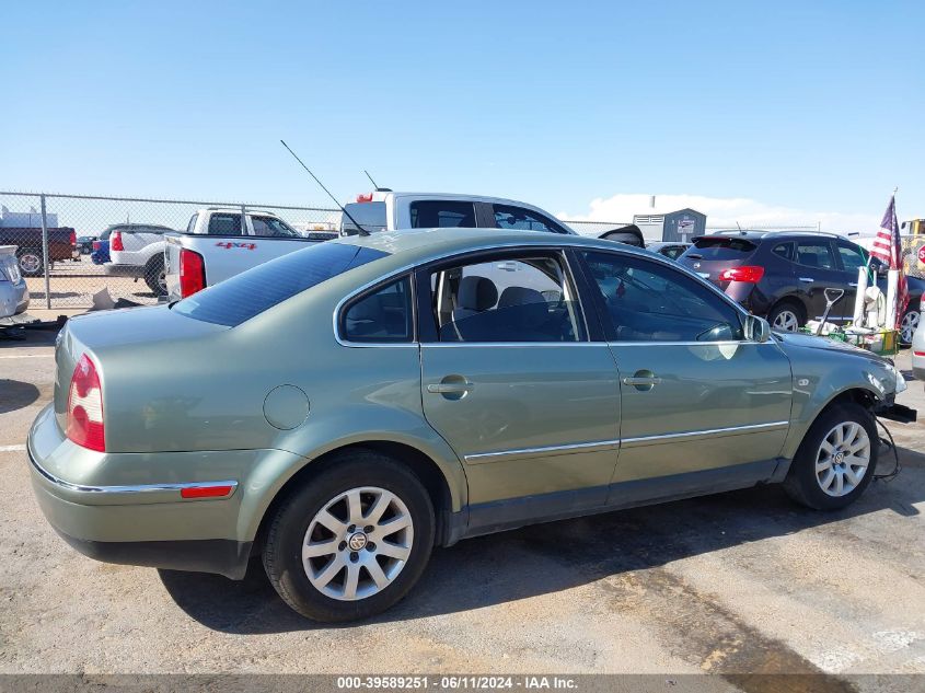 2003 Volkswagen Passat Gls V6 VIN: WVWPH63B23P274061 Lot: 39589251