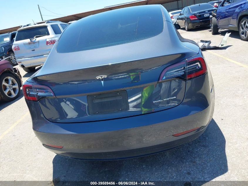 2022 Tesla Model 3 Long Range Dual Motor All-Wheel Drive VIN: 5YJ3E1EB1NF264058 Lot: 39589456