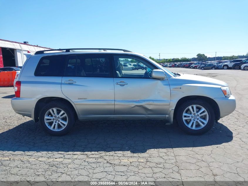 2007 Toyota Highlander Hybrid Limited V6 VIN: JTEDW21A170021318 Lot: 39589544