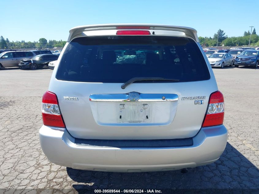 2007 Toyota Highlander Hybrid Limited V6 VIN: JTEDW21A170021318 Lot: 39589544