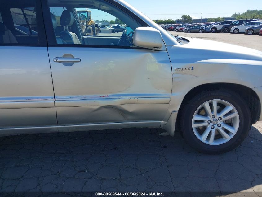 2007 Toyota Highlander Hybrid Limited V6 VIN: JTEDW21A170021318 Lot: 39589544