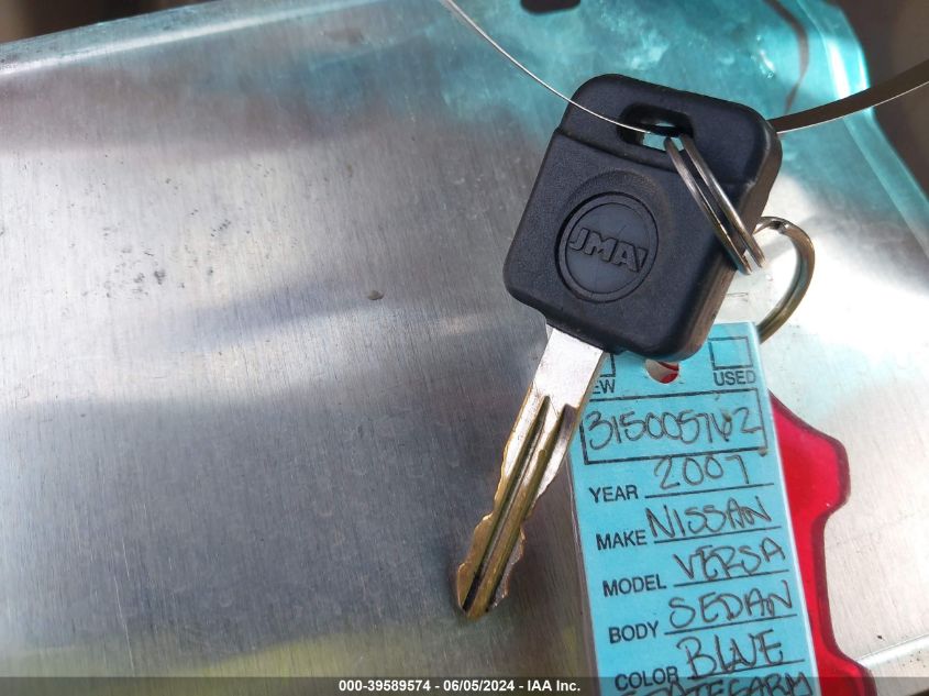 2007 Nissan Versa 1.8S VIN: 3N1BC13E17L452651 Lot: 39589574