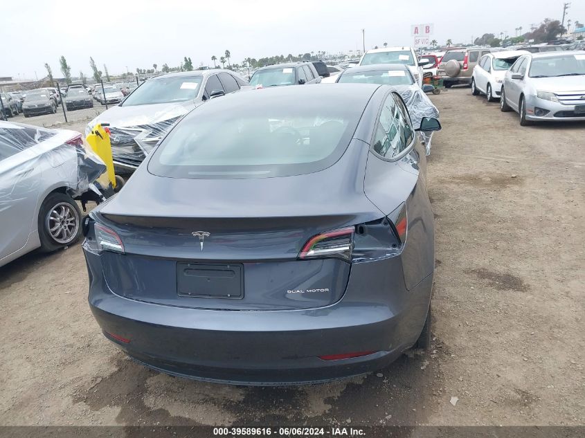 2023 Tesla Model 3 Long Range Dual Motor All-Wheel Drive VIN: 5YJ3E1EB7PF466230 Lot: 39589616