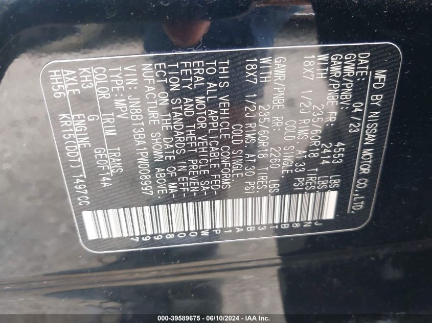 2023 NISSAN ROGUE SV - JN8BT3BA1PW008997