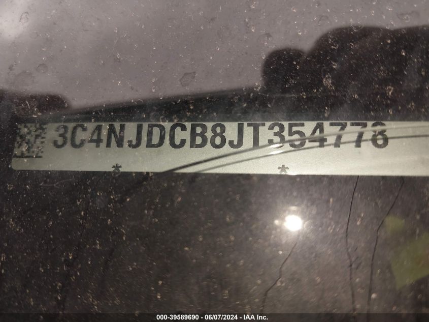 2018 Jeep Compass Limited 4X4 VIN: 3C4NJDCB8JT354778 Lot: 39589690
