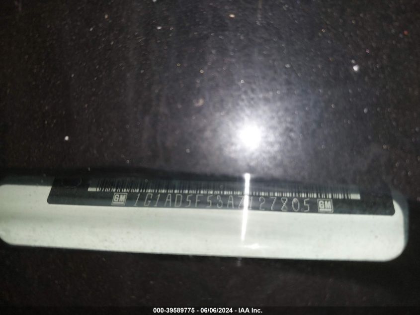 2010 Chevrolet Cobalt Lt VIN: 1G1AD5F53A7127805 Lot: 39589775