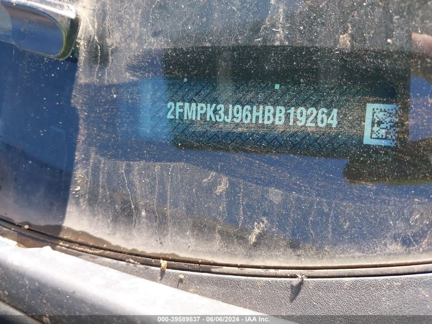 2017 Ford Edge Sel VIN: 2FMPK3J96HBB19264 Lot: 39589837