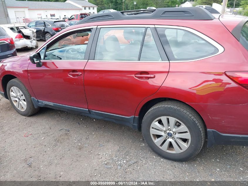 2017 Subaru Outback 2.5I VIN: 4S4BSAAC5H3334077 Lot: 39589999