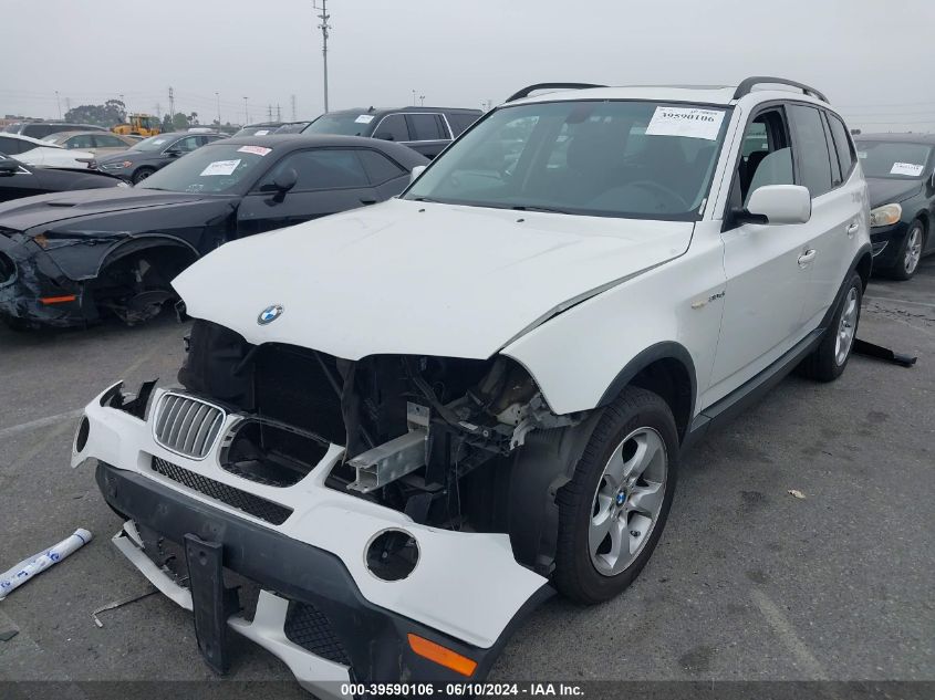 2007 BMW X3 3.0Si VIN: WBXPC93487WF03751 Lot: 39590106