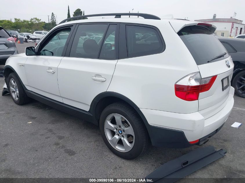 2007 BMW X3 3.0Si VIN: WBXPC93487WF03751 Lot: 39590106