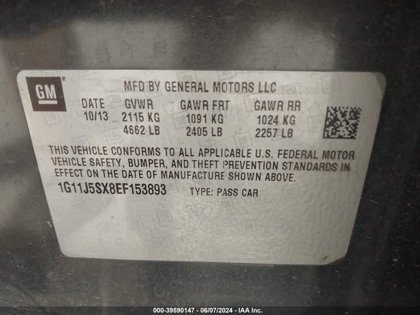 2014 CHEVROLET MALIBU LTZ - 1G11J5SX8EF153893