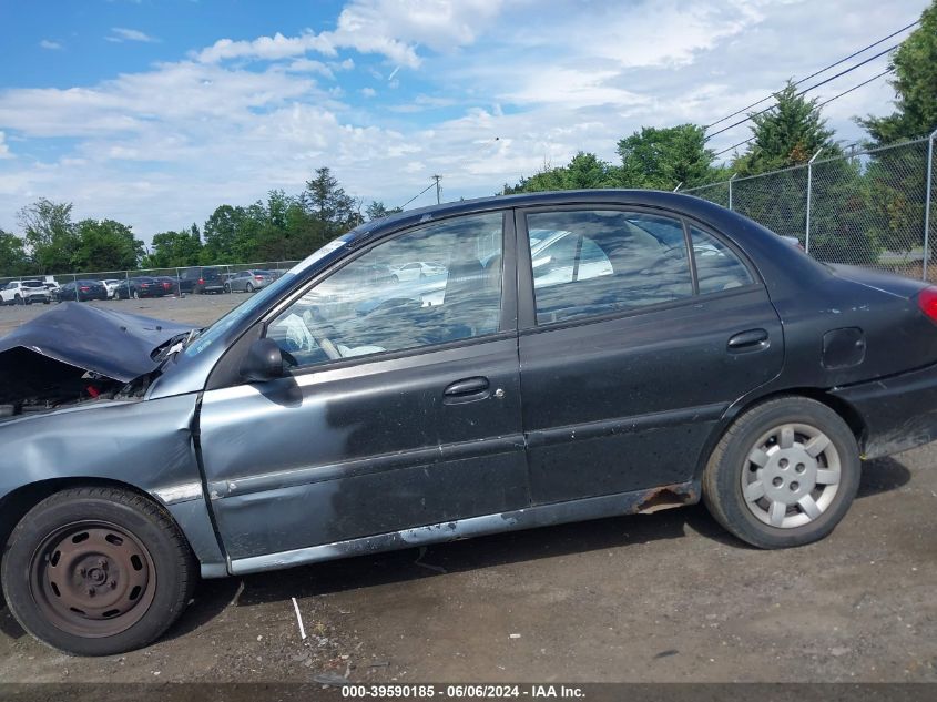 2002 Kia Rio VIN: KNADC123626157292 Lot: 39590185