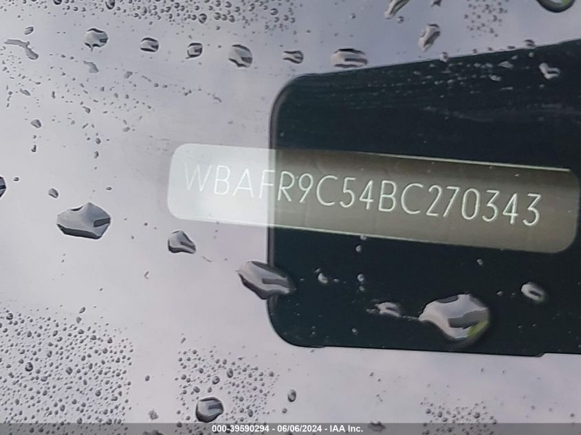 2011 BMW 550 I VIN: WBAFR9C54BC270343 Lot: 39590294