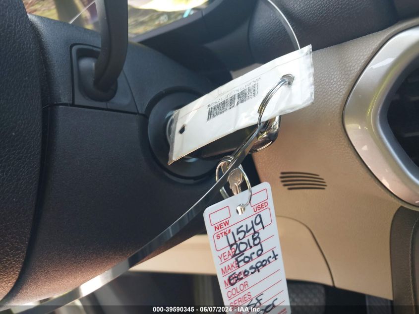 2018 Ford Ecosport S VIN: MAJ6P1SL2JC176086 Lot: 39590345