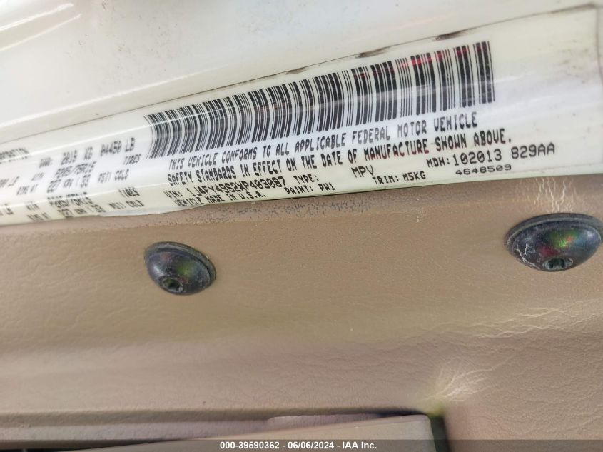 1999 Jeep Wrangler Sahara VIN: 1J4FY49S2XP403097 Lot: 39590362