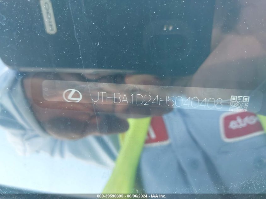 2017 Lexus Is 200T VIN: JTHBA1D24H5040408 Lot: 39590395