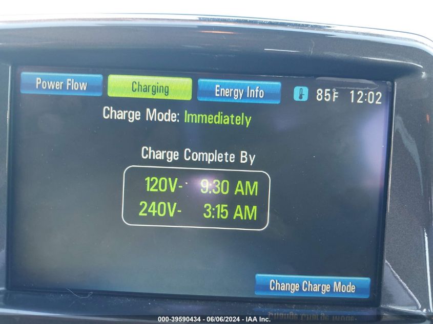 2012 Chevrolet Volt VIN: 1G1RD6E43CU110492 Lot: 39590434