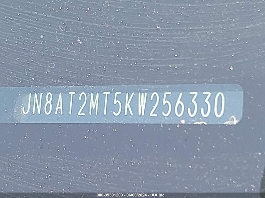 2019 Nissan Rogue Sv VIN: JN8AT2MT5KW256330 Lot: 39591209