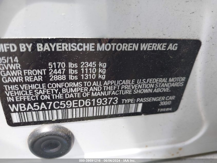 WBA5A7C59ED619373 2014 BMW 528I xDrive