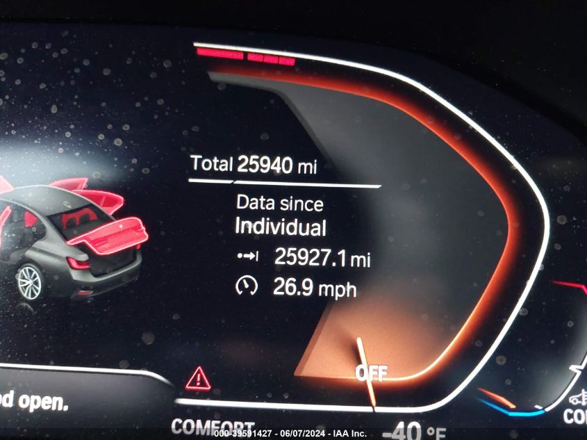 2022 BMW 330I VIN: 3MW5R1J07N8C47946 Lot: 39591427