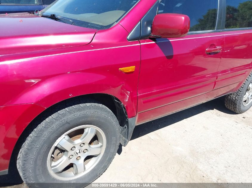 2006 Honda Pilot Ex-L VIN: 5FNYF18746B009268 Lot: 39591429