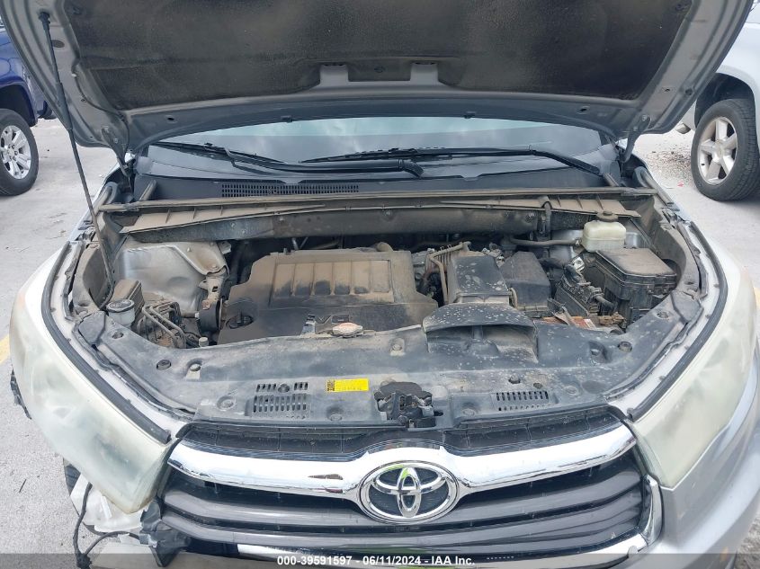 2016 Toyota Highlander Xle V6 VIN: 5TDKKRFH2GS505548 Lot: 39591597