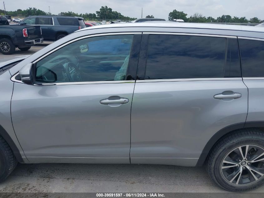 2016 Toyota Highlander Xle V6 VIN: 5TDKKRFH2GS505548 Lot: 39591597