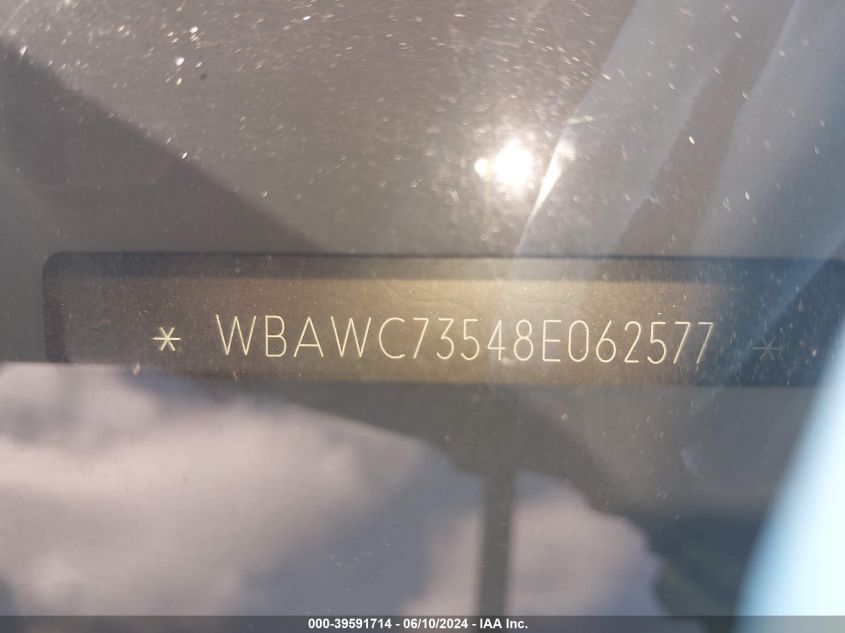 2008 BMW 335Xi VIN: WBAWC73548E062577 Lot: 39591714