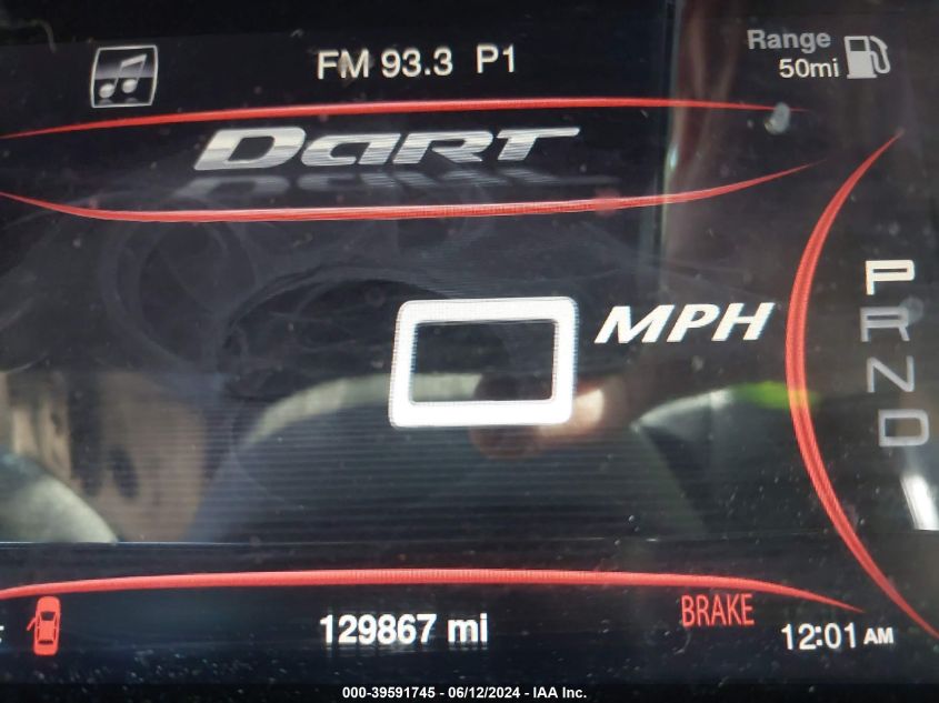 2014 Dodge Dart Gt VIN: 1C3CDFEB9ED918770 Lot: 39591745