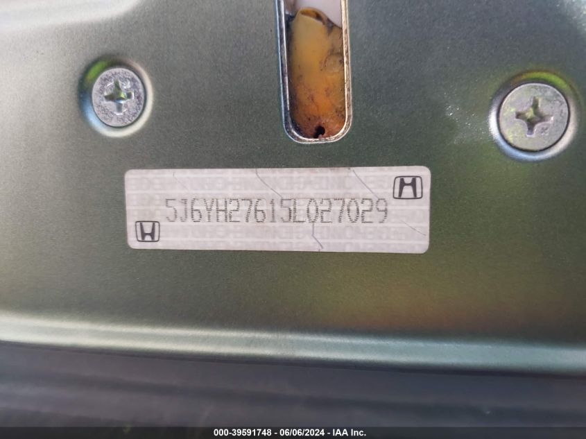 2005 Honda Element Ex VIN: 5J6YH27615L027029 Lot: 39591748