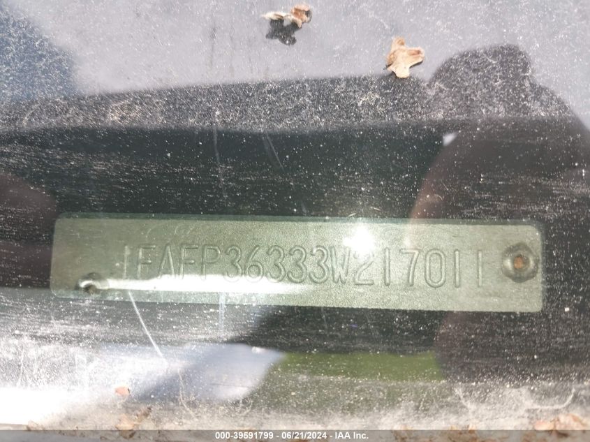 2003 Ford Focus Se/Ztw VIN: 1FAFP36333W217011 Lot: 39591799