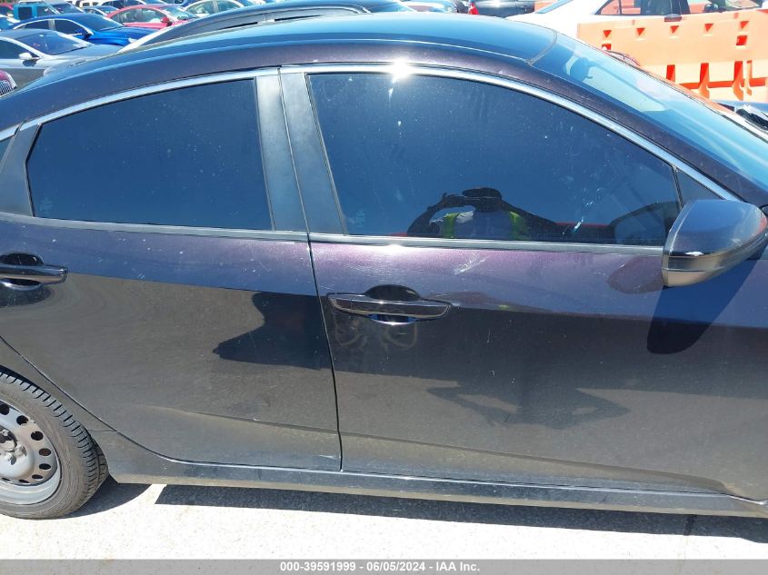 2018 Honda Civic Lx VIN: 19XFC2F57JE007892 Lot: 39591999