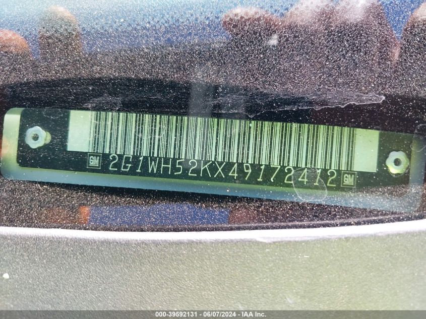 2004 Chevrolet Impala Ls VIN: 2G1WH52KX49172412 Lot: 39592131