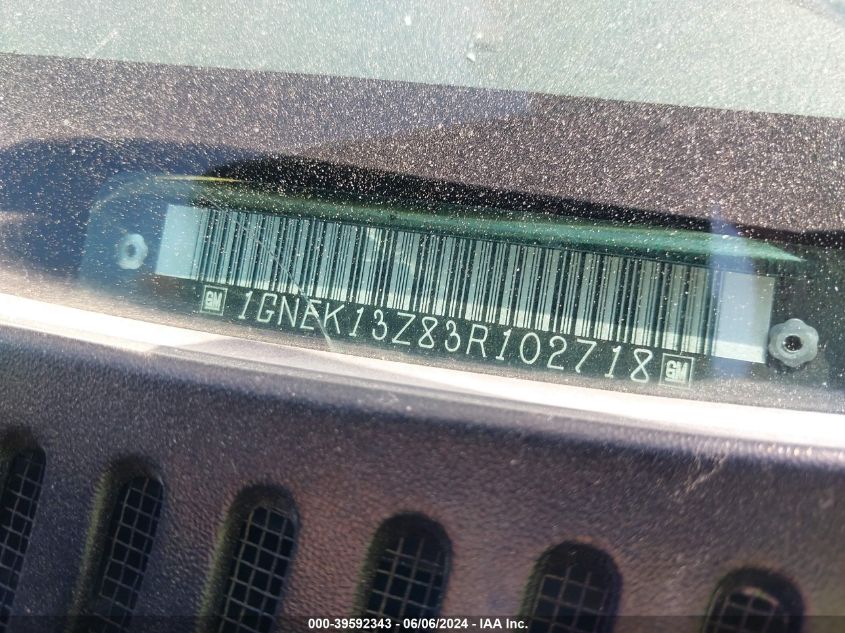 2003 Chevrolet Tahoe Z71 VIN: 1GNEK13Z83R102718 Lot: 39592343