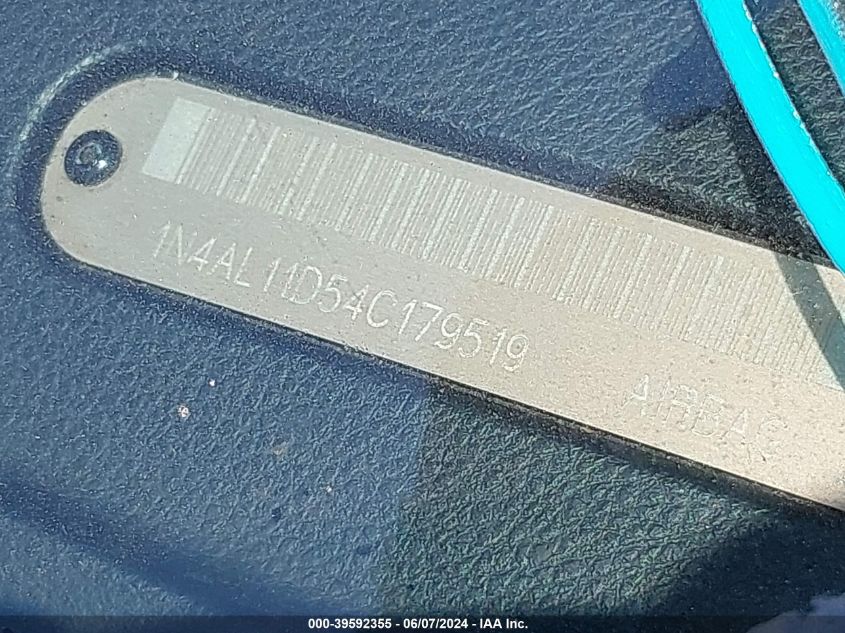 2004 Nissan Altima 2.5 Sl VIN: 1N4AL11D54C179519 Lot: 39592355