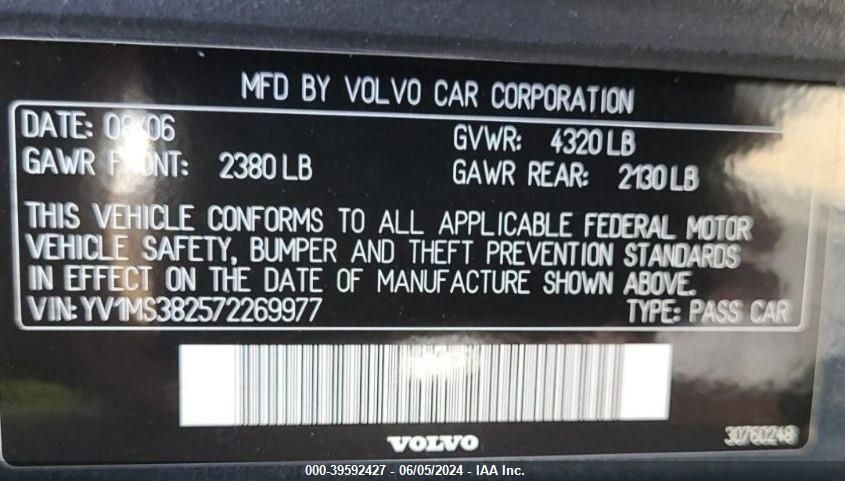 YV1MS382572269977 | 2007 VOLVO S40