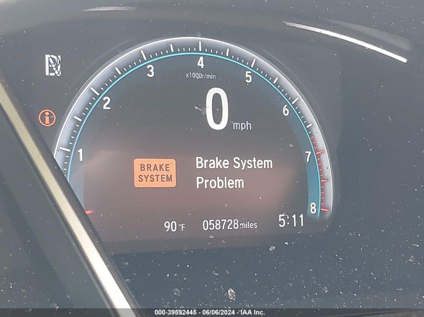 2018 Honda Civic Ex VIN: 19XFC2F72JE031650 Lot: 39592445