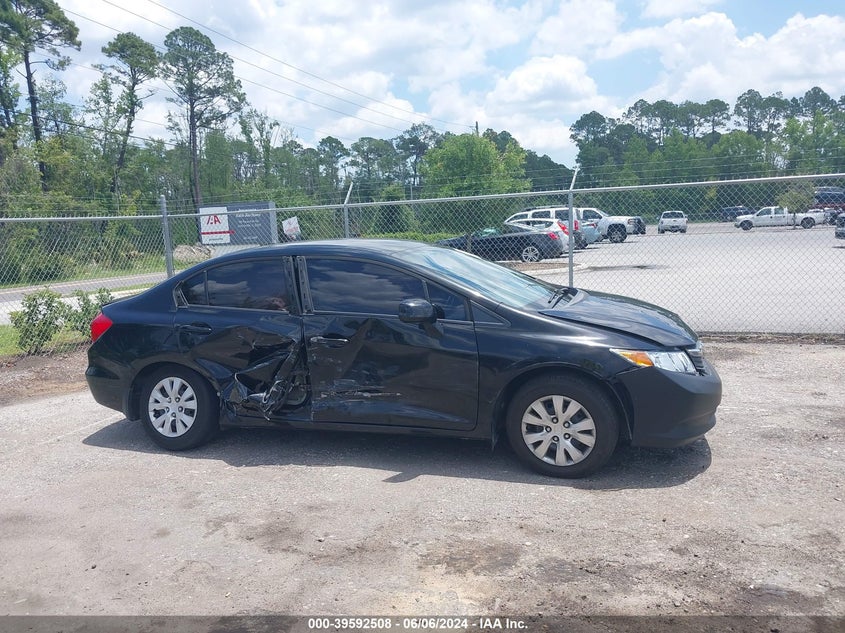 2012 Honda Civic Lx VIN: 2HGFB2F50CH300951 Lot: 39592508