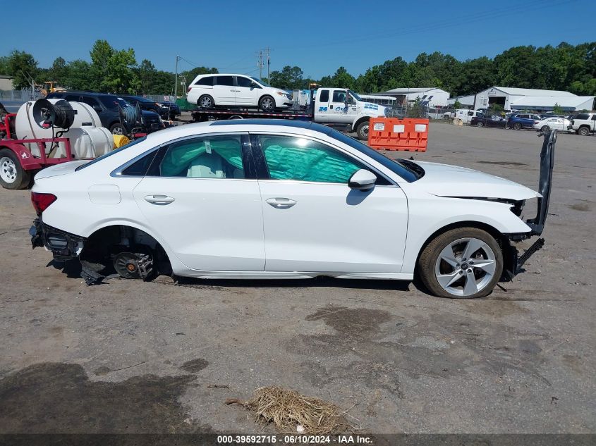 2023 Audi A3 Premium 40 Tfsi Front-Wheel Drive S Tronic VIN: WAUAUDGY8PA070875 Lot: 39592715