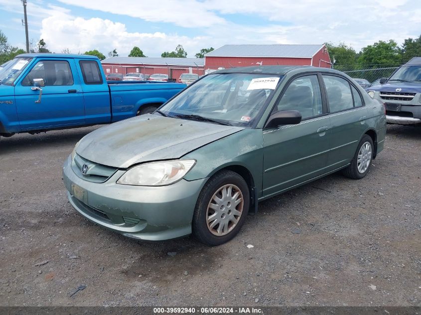 2004 Honda Civic Lx VIN: 2HGES16534H500987 Lot: 39592940