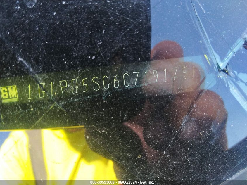 2012 Chevrolet Cruze 2Lt VIN: 1G1PG5SC6C7191751 Lot: 39593009