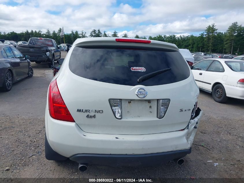 2005 Nissan Murano S VIN: JN8AZ08W55W442106 Lot: 39593022