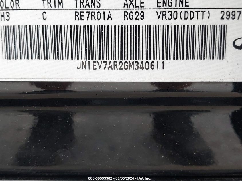 2016 Infiniti Q50 3.0T Premium VIN: JN1EV7AR2GM340611 Lot: 39593302