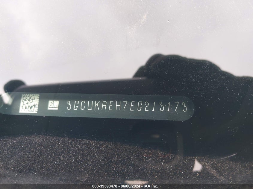2014 Chevrolet Silverado K1500 Lt VIN: 3GCUKREH7EG213173 Lot: 39593478