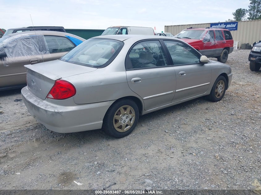 2003 Kia Spectra Ls VIN: KNAFB121735297627 Lot: 39593497