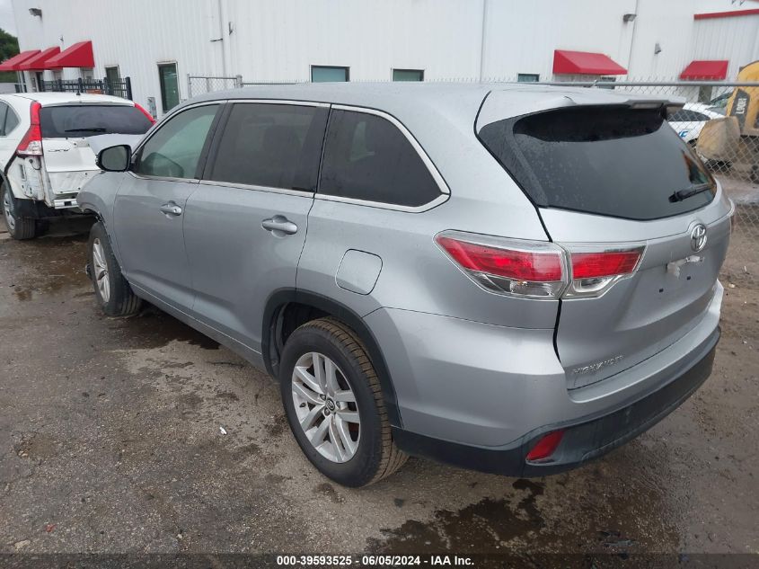 2016 Toyota Highlander Le VIN: 5TDZARFH6GS020864 Lot: 39593525