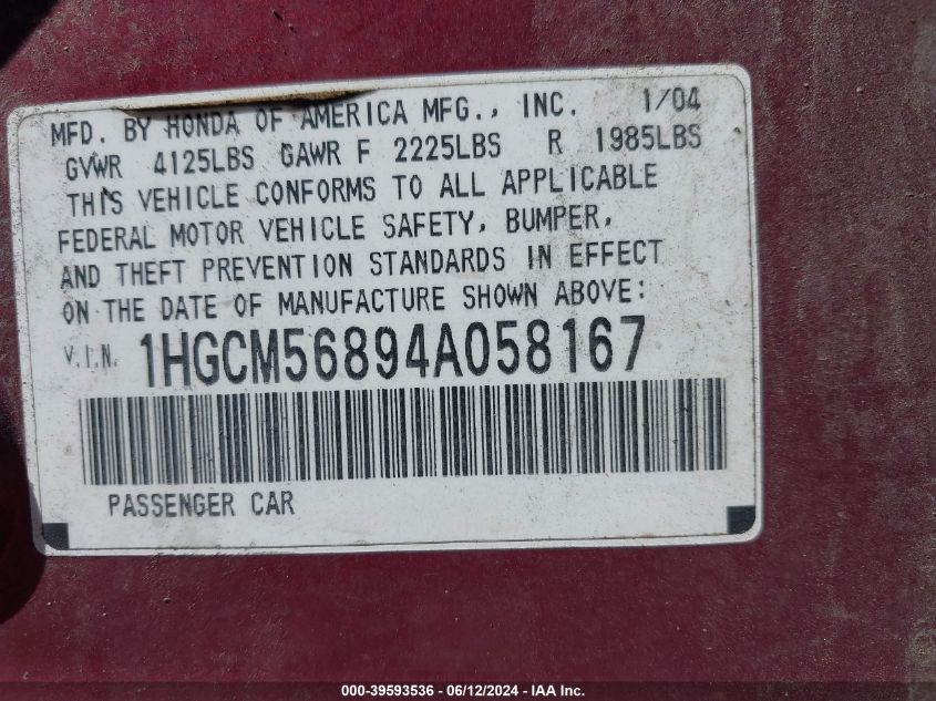 2010 Honda Accord 3.5 Ex-L VIN: 5KBCP3F87AB003165 Lot: 39593536