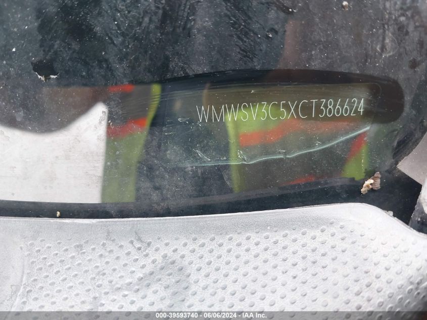 2012 Mini Cooper S VIN: WMWSV3C5XCT386624 Lot: 39593740